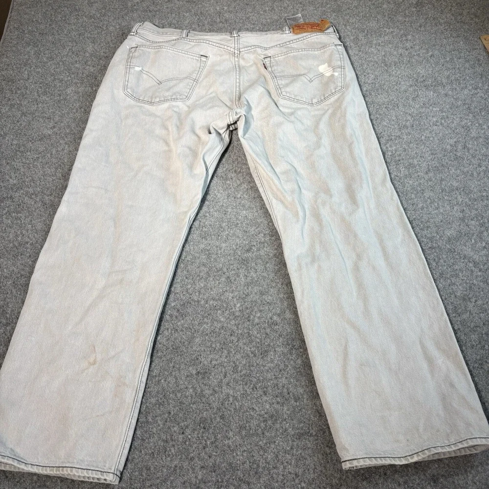 Levi's 501 Jeans Mens 42x32 (Fits 39x29) Light Wash Gray Streetwear Skater‎ Work